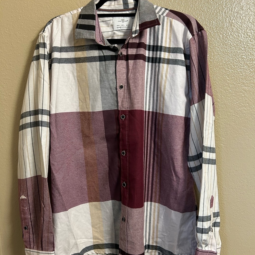 Craft Flow Men's Multicolor Plaid Shirt long sleeve button down size L